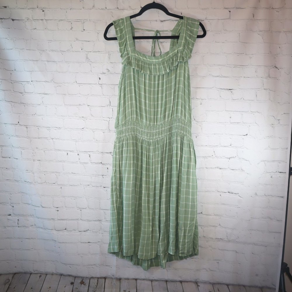 Maurices Green and White Striped Maxi Summer Dress Women's Size L